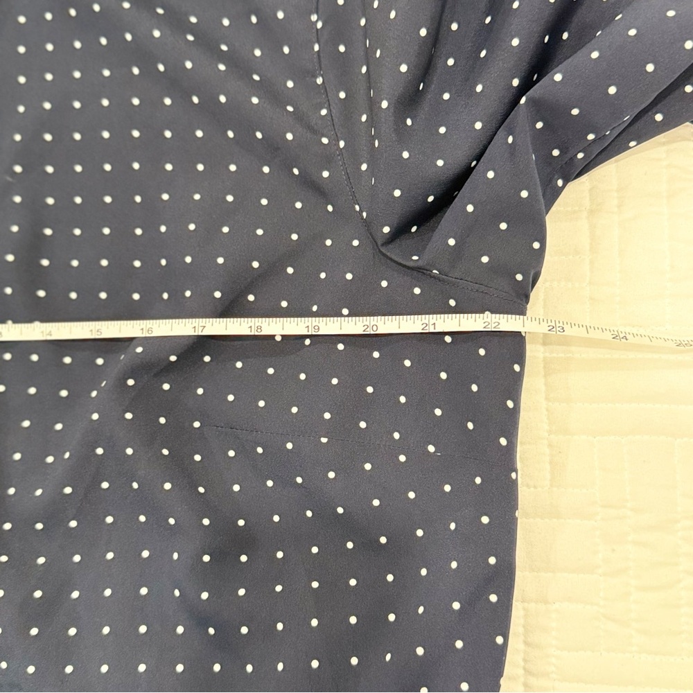 Elegant Navy Polka Dot Dress - Picture 7 of 9